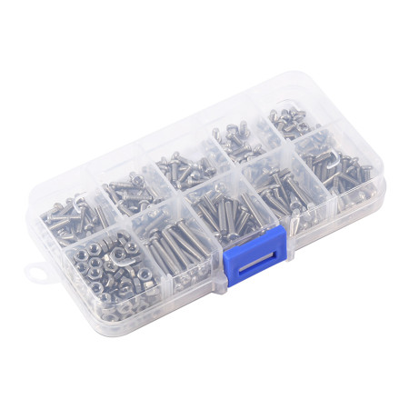 340pcs M3 Stainless Steel Screws and Nuts Assortment Kit