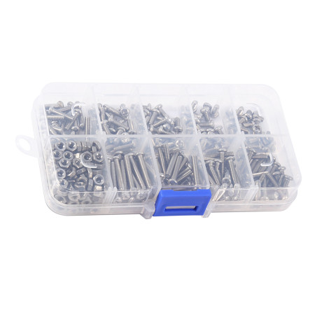 340pcs M3 Stainless Steel Screws & Nuts Assortment Kit | Rust Resistant Set