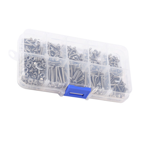 340pcs M3 Stainless Steel Screws & Nuts Assortment Kit | Rust Resistant Set