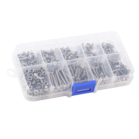 340pcs M3 Stainless Steel Screws & Nuts Assortment Kit | Rust Resistant Set