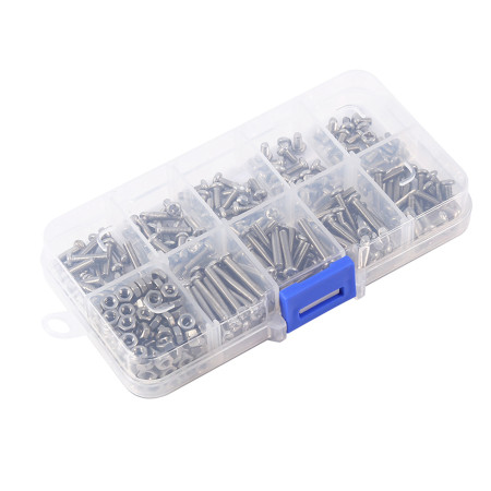 340pcs M3 Stainless Steel Screws & Nuts Assortment Kit | Rust Resistant Set