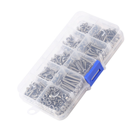 340pcs M3 Stainless Steel Screws & Nuts Assortment Kit | Rust Resistant Set