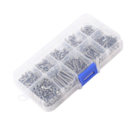 340pcs M3 Stainless Steel Screws & Nuts Assortment Kit | Rust Resistant Set