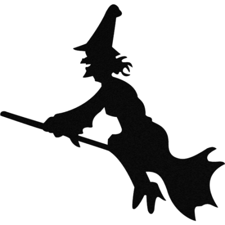 Witch On A Broom - Metal Wall Art