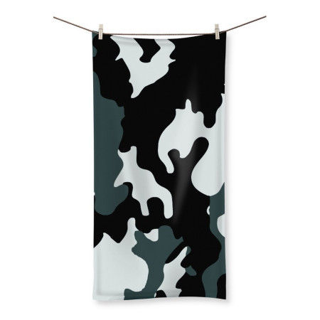 Grey Camo Beach Towel