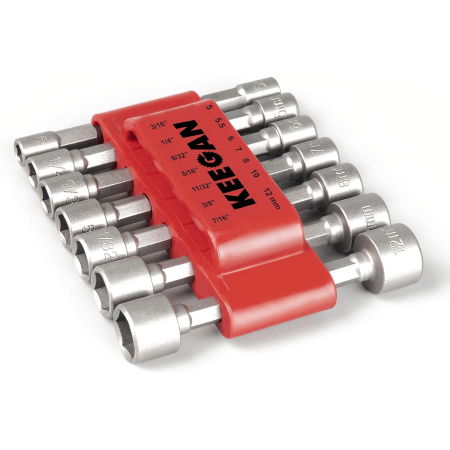 14 PCS Power Nut Driver Bit Set Quick Change MM & SAE Impact 1/4" Hex Shank USA