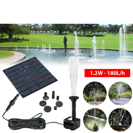 Solar Power Fountain Submersible Floating Water Pump Bird Bath Pond Garden Pool