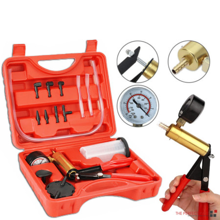 Hand Held Vacuum Pressure Pump Tester Set Brake Fluid Bleeder Bleeding Kit + Box