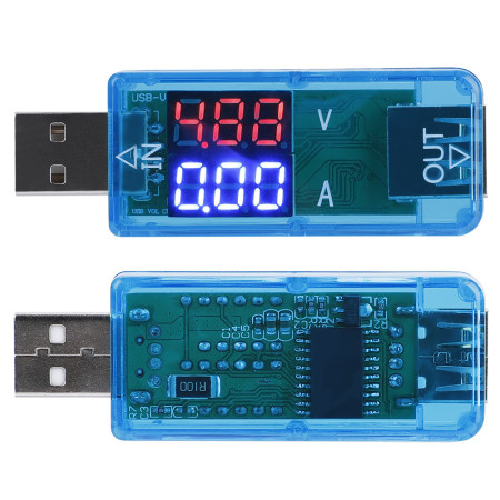 USB Color LCD Voltmeter Ammeter Multimeter - Real-time USB Tester (Blue)