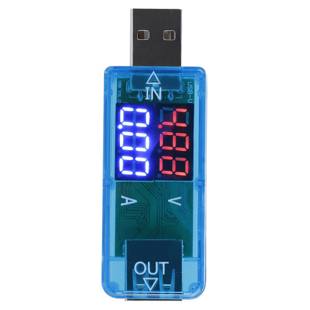 USB Color LCD Voltmeter Ammeter Multimeter - Real-time USB Tester (Blue)