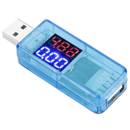 USB Color LCD Voltmeter Ammeter Multimeter - Real-time USB Tester (Blue)