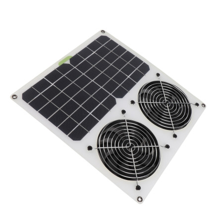 100W Solar Panel Powered Dual Fan - Waterproof & Efficient Ventilation