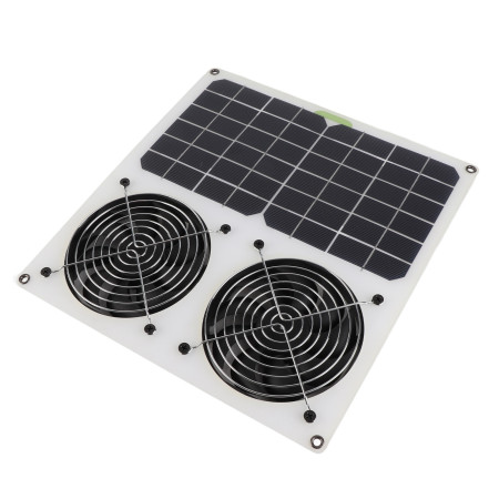 100W Solar Panel Powered Dual Fan - Waterproof & Efficient Ventilation