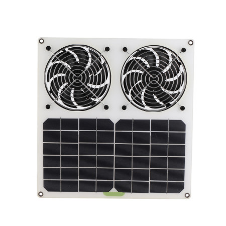 100W Solar Panel Powered Dual Fan - Waterproof & Efficient Ventilation