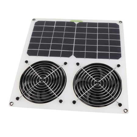 100W Solar Panel Powered Dual Fan - Waterproof & Efficient Ventilation