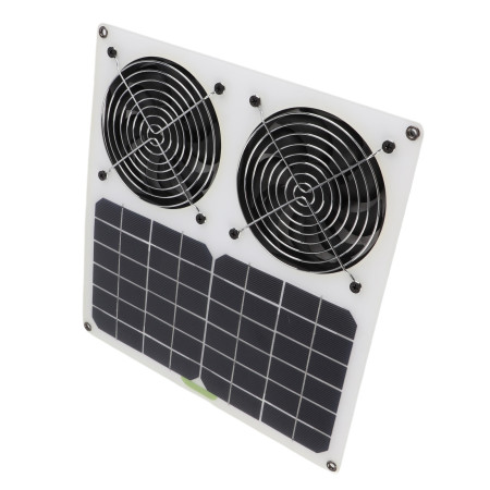 100W Solar Panel Powered Dual Fan - Waterproof & Efficient Ventilation