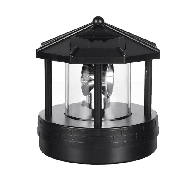 Solar Powered Rotating Lighthouse Outdoor LED Lamp