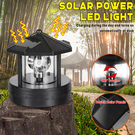 Solar Powered Lighthouse LED Light - Perfect for Garden & Patio