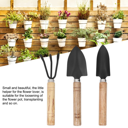 3pcs Mini Gardening Tools Set - Spade, Claw & Rake for Flower Lovers