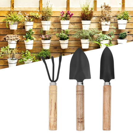 3pcs Mini Gardening Tools Set - Spade, Claw & Rake for Flower Lovers