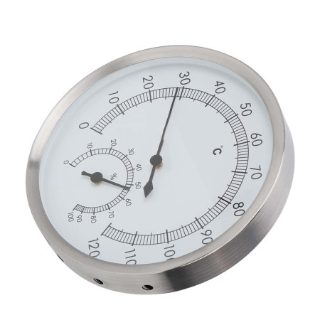 2 In-1 Stainless Steel Thermo-Hygrometer for Sauna & Steam Rooms