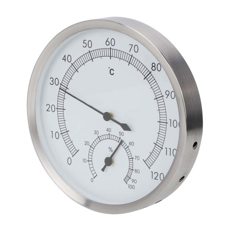 2 In-1 Stainless Steel Thermo-Hygrometer for Sauna & Steam Rooms