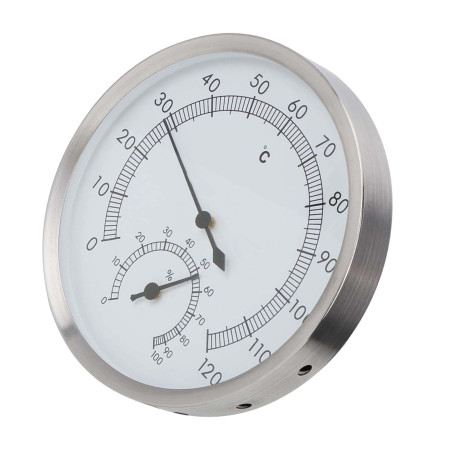 2 In-1 Stainless Steel Thermo-Hygrometer for Sauna & Steam Rooms