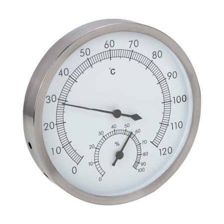 2 In-1 Stainless Steel Thermo-Hygrometer for Sauna & Steam Rooms