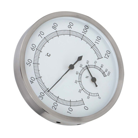 2 In-1 Stainless Steel Thermo-Hygrometer for Sauna & Steam Rooms