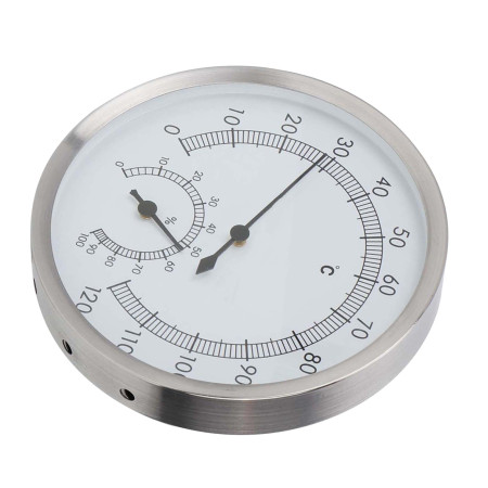 2 In-1 Stainless Steel Thermo-Hygrometer for Sauna & Steam Rooms