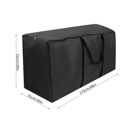 210D Oxford Dust Proof Outdoor Furniture Cushion Storage Bag Cover (173*76*51cm)