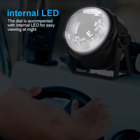 High Precision LED Digital Magnetic Compass for Car and Boat