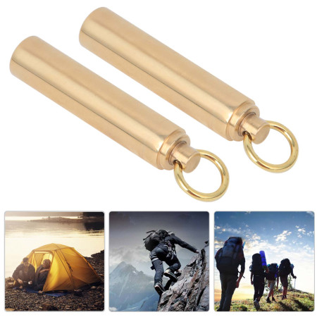 2Pcs Outdoor Waterproof Brass Pill Container - Survival EDC