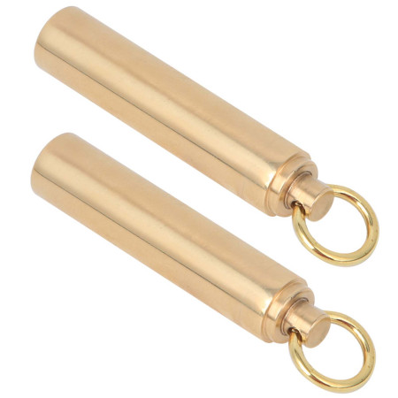 2Pcs Outdoor Waterproof Brass Pill Container - Survival EDC