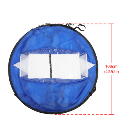 108 cm Foldable Transparent Window Canoe Sail - Blue & White