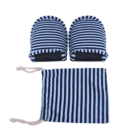 Travel Portable Foldable Reusable Indoor Soft Cotton Anti Slip Slippers - Man Blue Stripes