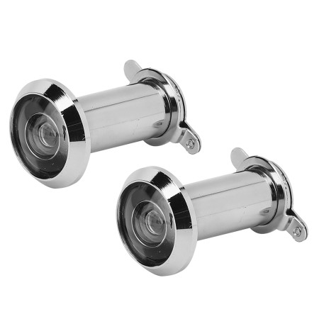 2Pcs 220° Viewing Angle Anti-Theft Household Door Viewer (16mm Silver)