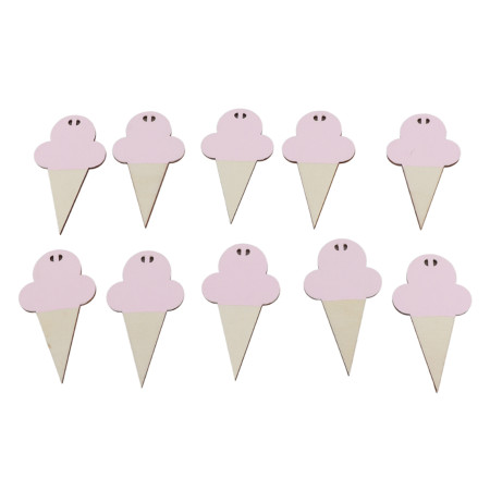 10Pcs Ice Cream Shape Wooden Garland - Perfect Nursery Decoration