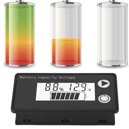 LCD 12V Battery Capacity Indicator Tester - Universal Digital Voltmeter