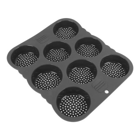 Silicone Hamburger Bun Mold - 8 Cavity Non-Stick Baking Pan