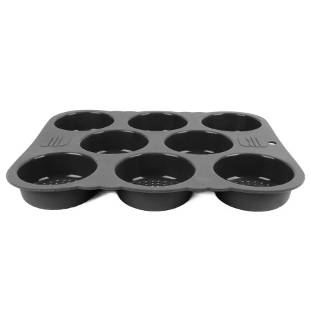 Silicone Hamburger Bun Mold - 8 Cavity Non-Stick Baking Pan