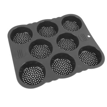 Silicone Hamburger Bun Mold - 8 Cavity Non-Stick Baking Pan