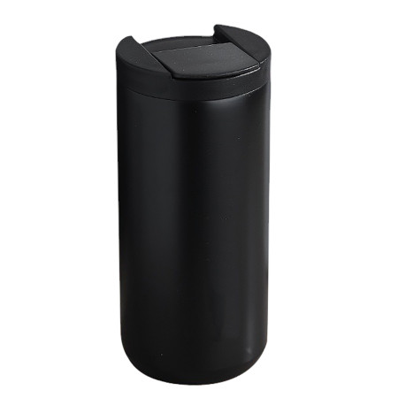 400ml Black Metal Coffee Mug - Insulated Stainless Steel Tumbler