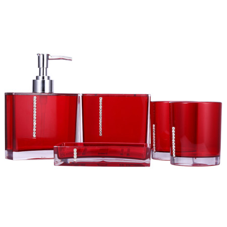 5PC Acrylic Bathroom Accessories Set - Complete Bath Ensemble