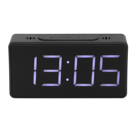 Simple Black LED Alarm Clock for Students & Home | Snooze Function