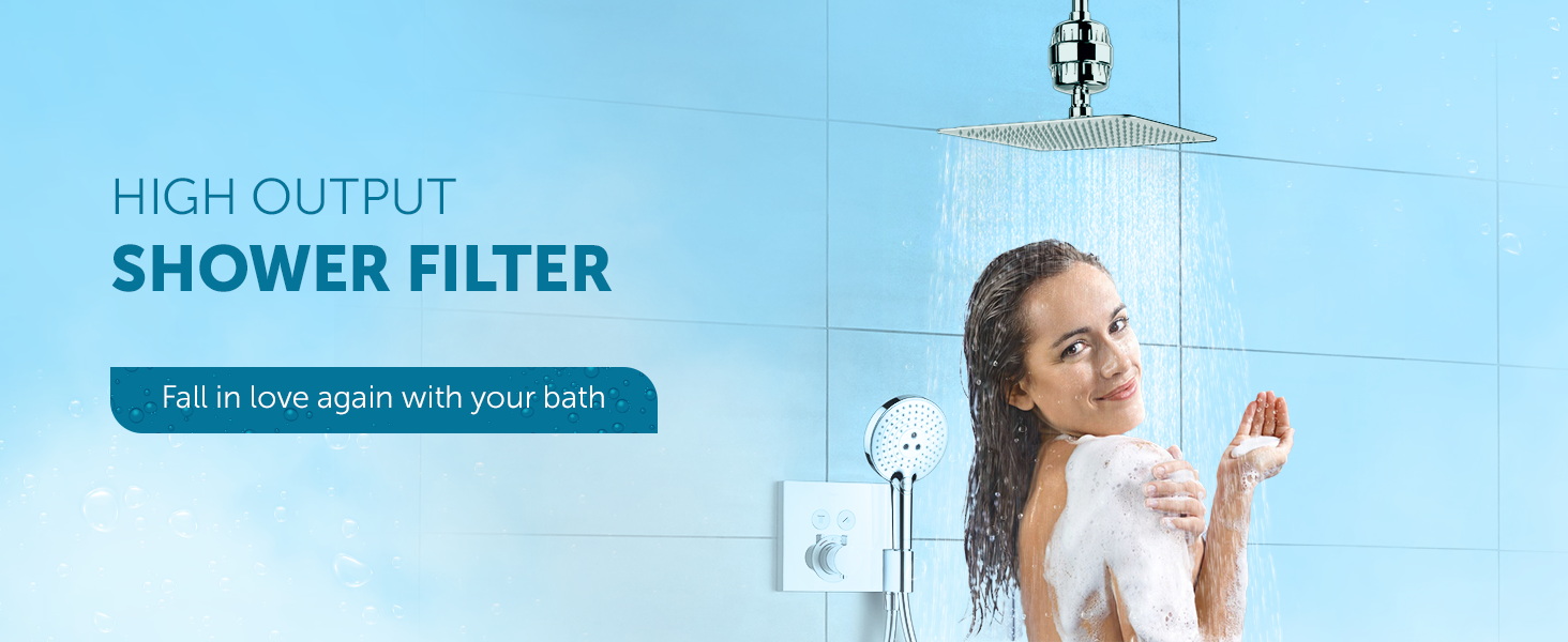 20-Stage Shower Head Filter with 3 Cartridges – High Output Water Filter for Hard Water | Removes Chlorine & Impurities | Universal Fit | Nordic Prime