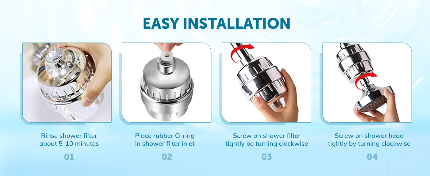 20-Stage Shower Head Filter with 3 Cartridges – High Output Water Filter for Hard Water | Removes Chlorine & Impurities | Universal Fit | Nordic Prime